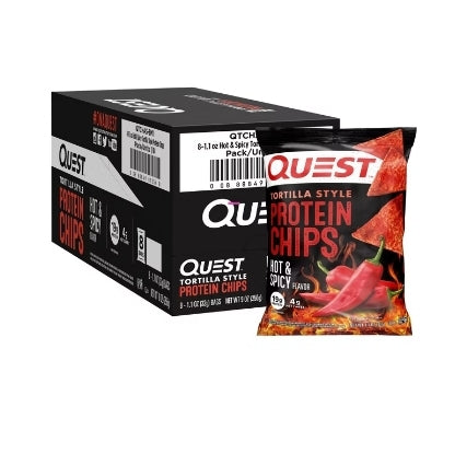 QUEST PROTEIN CHIPS TORTILLA HOT & SPICY 8 PK